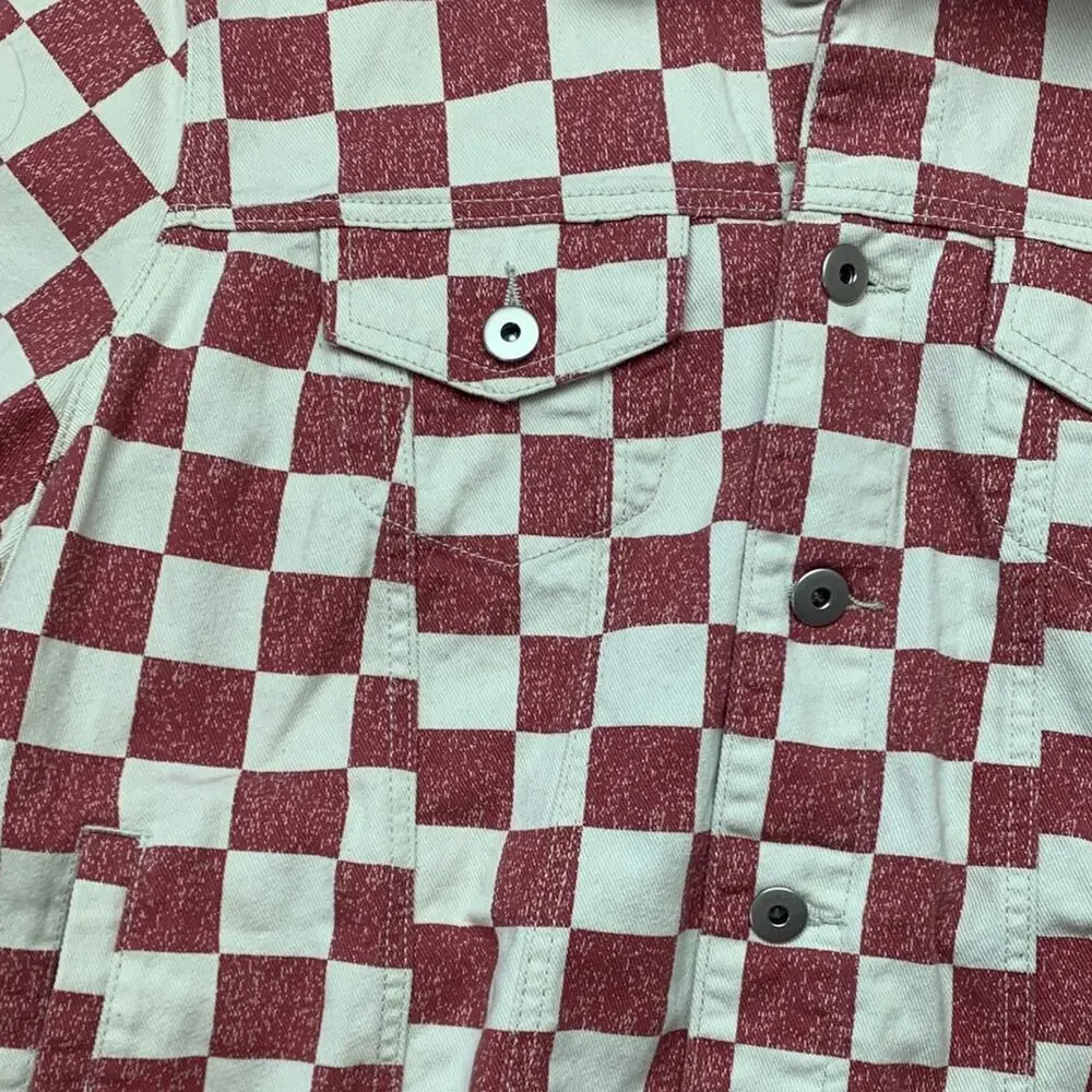 Disney x box lunch 1 1x Lady and the Tramp denim jacket Red Cream Plaid Tony's
